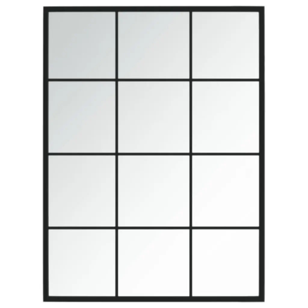 Wall Mirror Black 80x60 cm Metal 342207 - Home & Garden