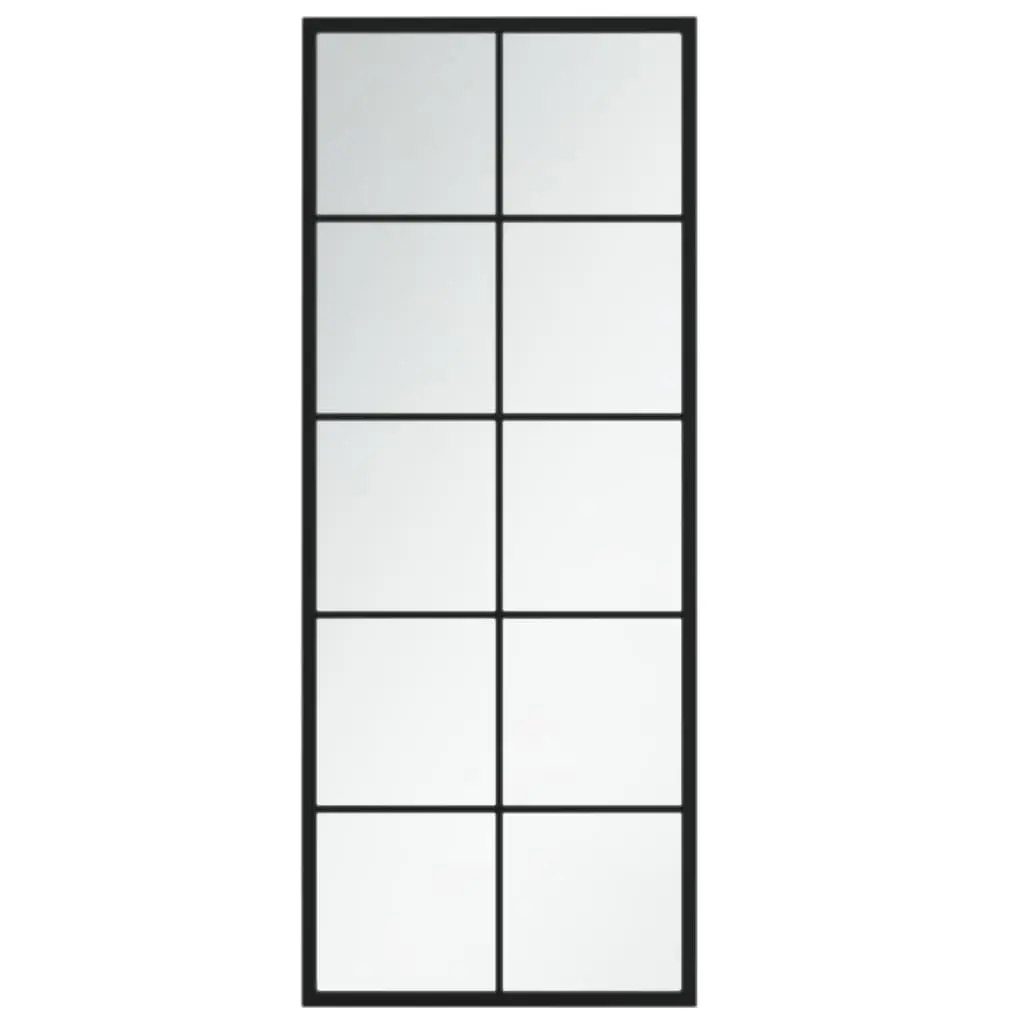 Wall Mirror Black 100x40 cm Metal 342208 - Home & Garden