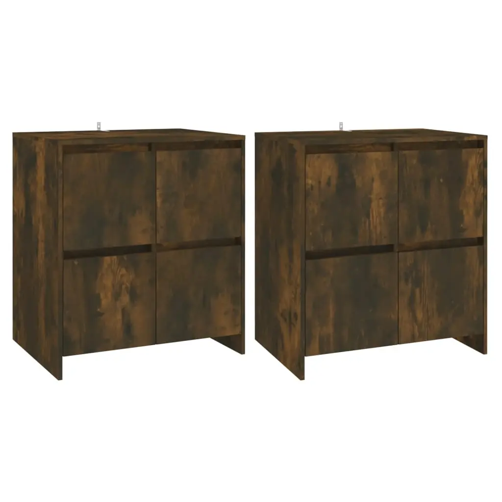 Sideboards 2 pcs Smoked Oak 70x41x75 cm Engineered Wood 3098094 - Furniture