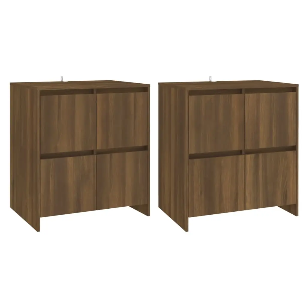 Sideboards 2 pcs Brown Oak 70x41x75 cm Engineered Wood 3098096 - Furniture