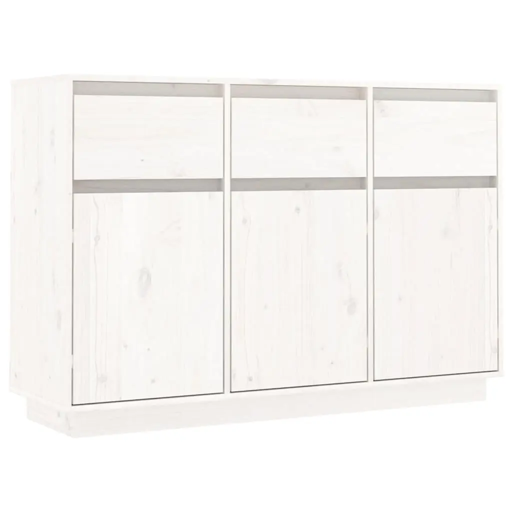 Sideboard White 111x36x75 cm Solid Wood Pine 813815 - Furniture