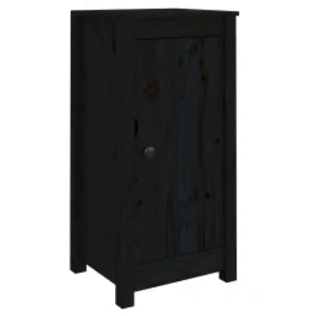 Sideboards 2 pcs Black 39x35x80 cm Solid Wood Pine 813733 - Furniture