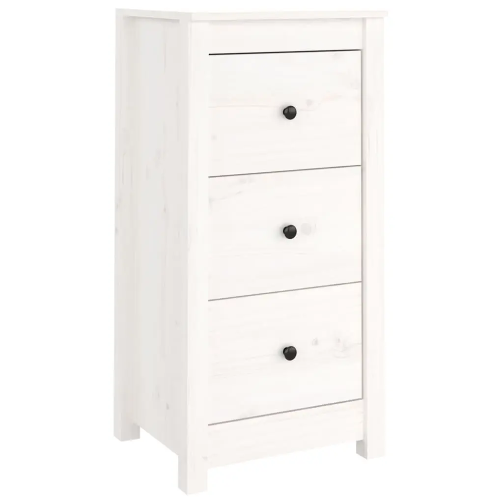 Sideboard White 40x35x80 cm Solid Wood Pine 813741 - Furniture
