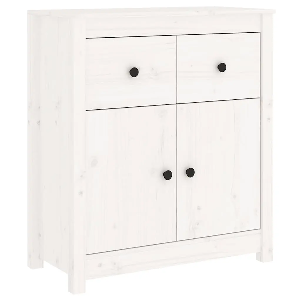 Sideboard White 70x35x80 cm Solid Wood Pine 813750 - Furniture