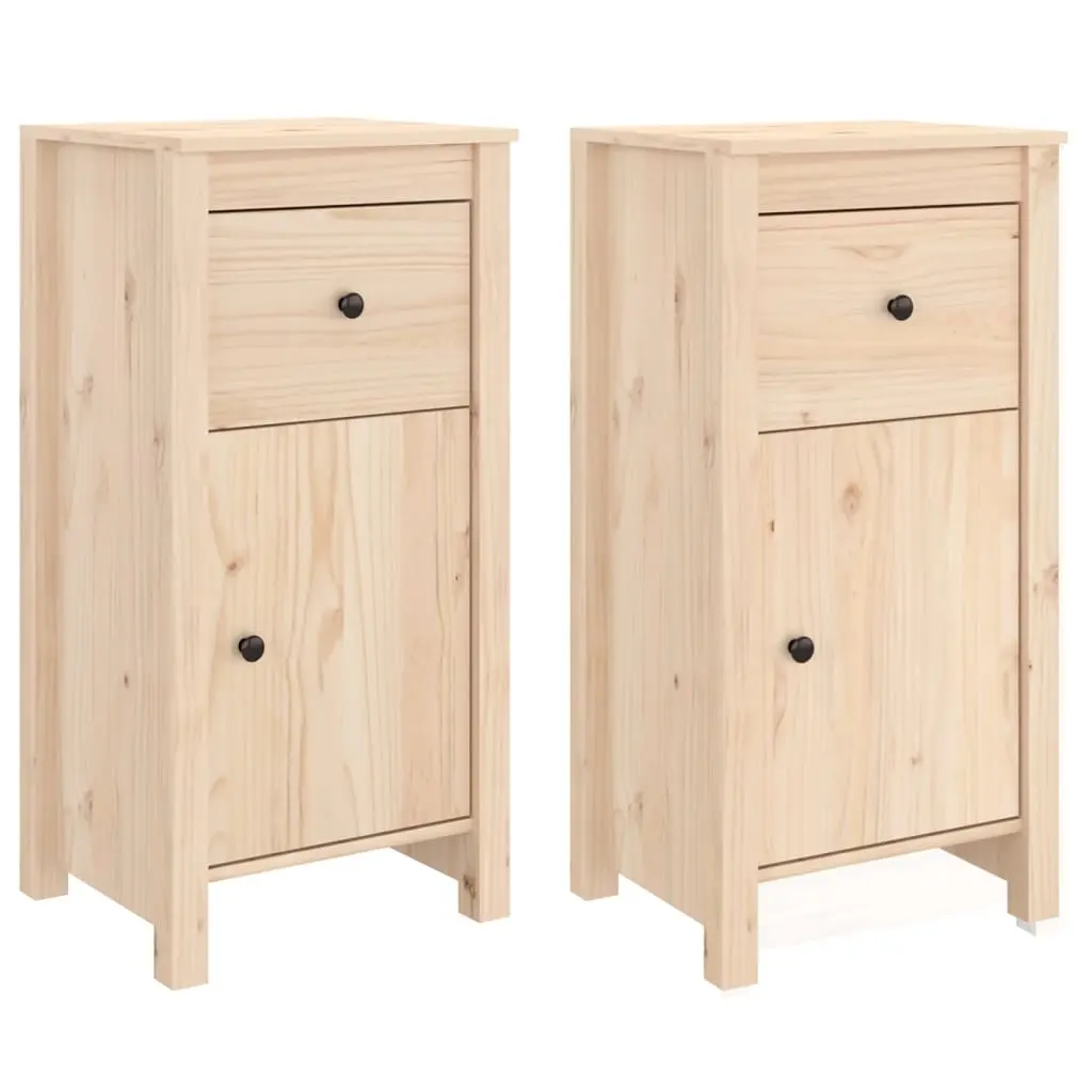 Sideboards 2 pcs 40x35x80 cm Solid Wood Pine 813755 - Furniture