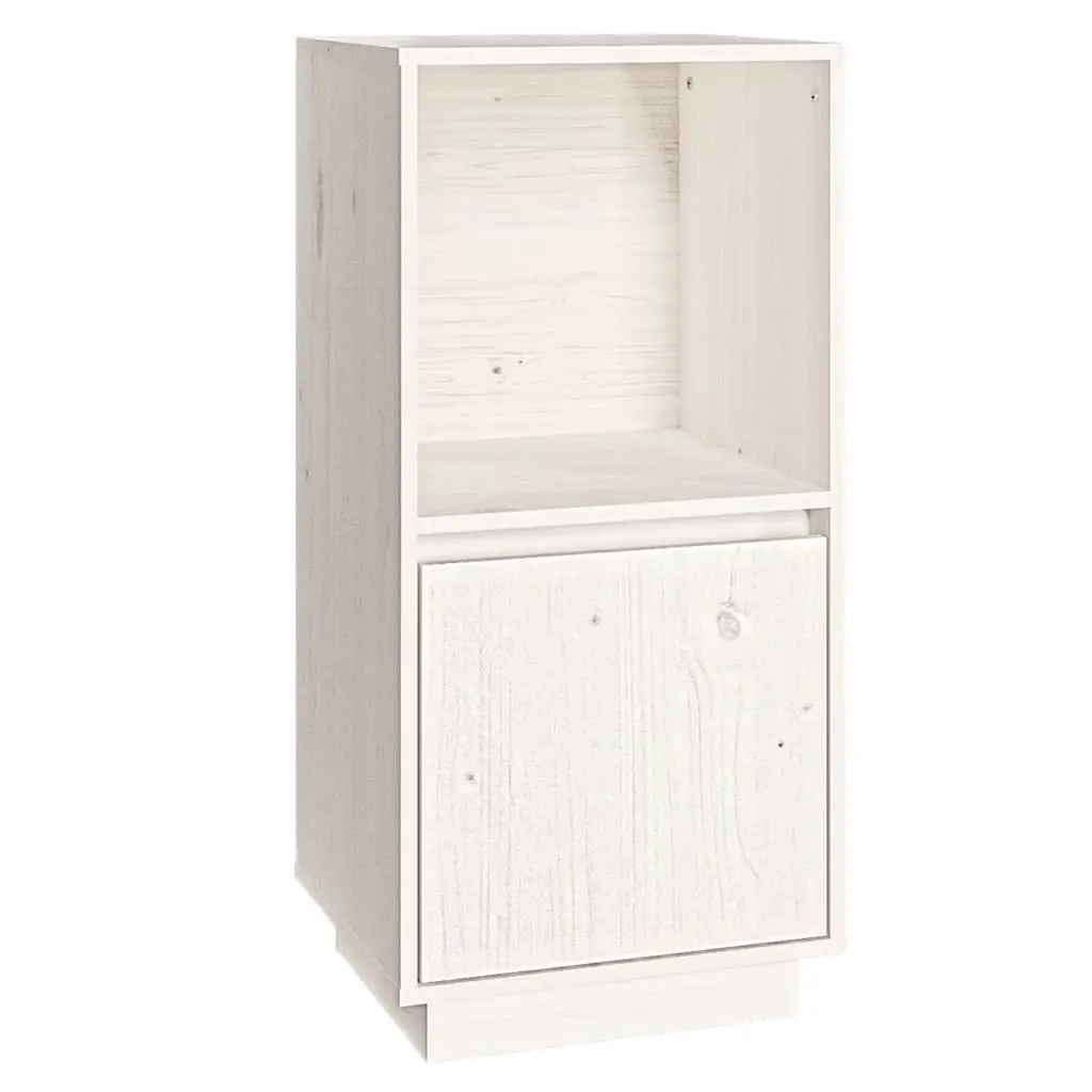 Sideboard White 38x35x80 cm Solid Wood Pine 814345 - Furniture
