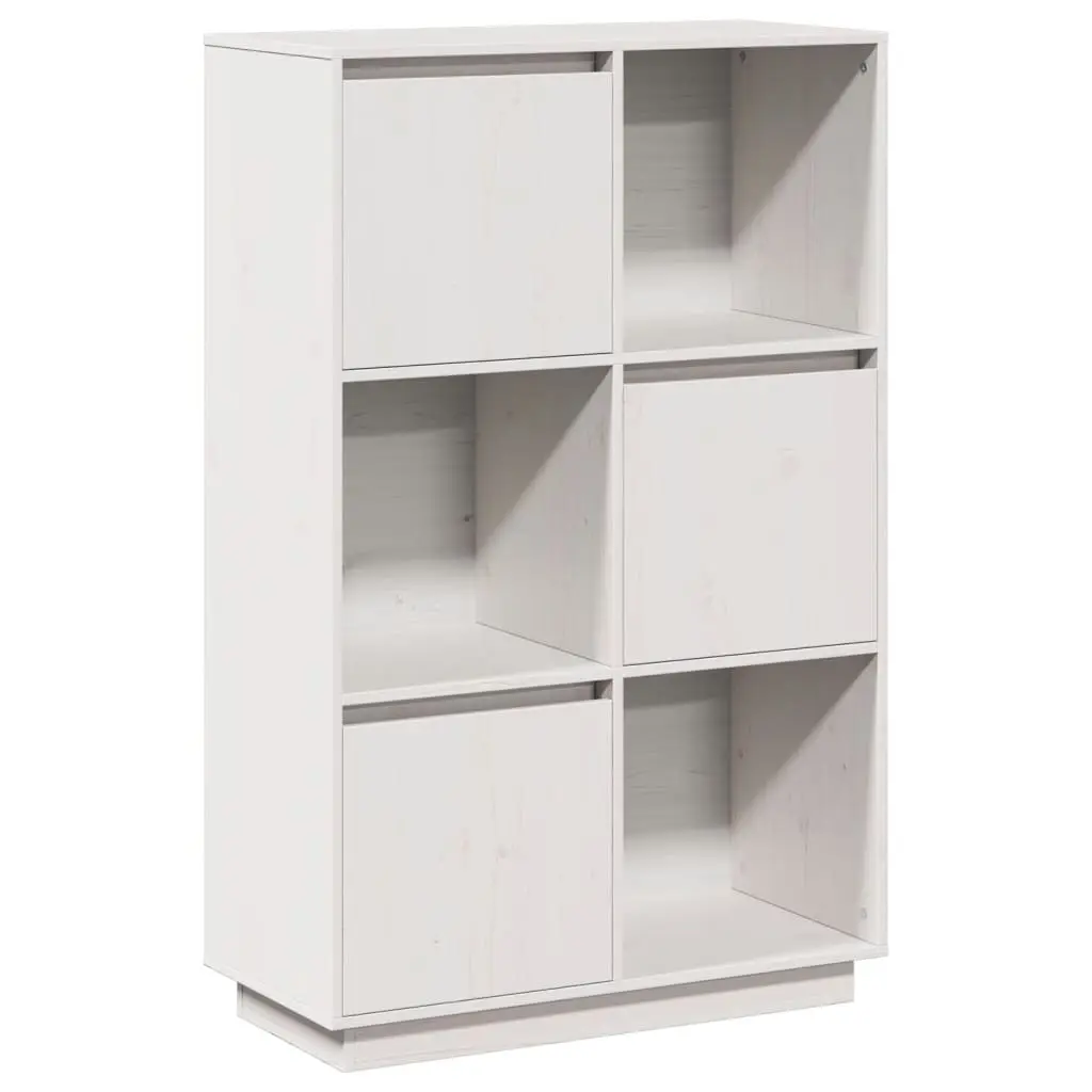Highboard White 74x35x117 cm Solid Wood Pine 814365 - Furniture