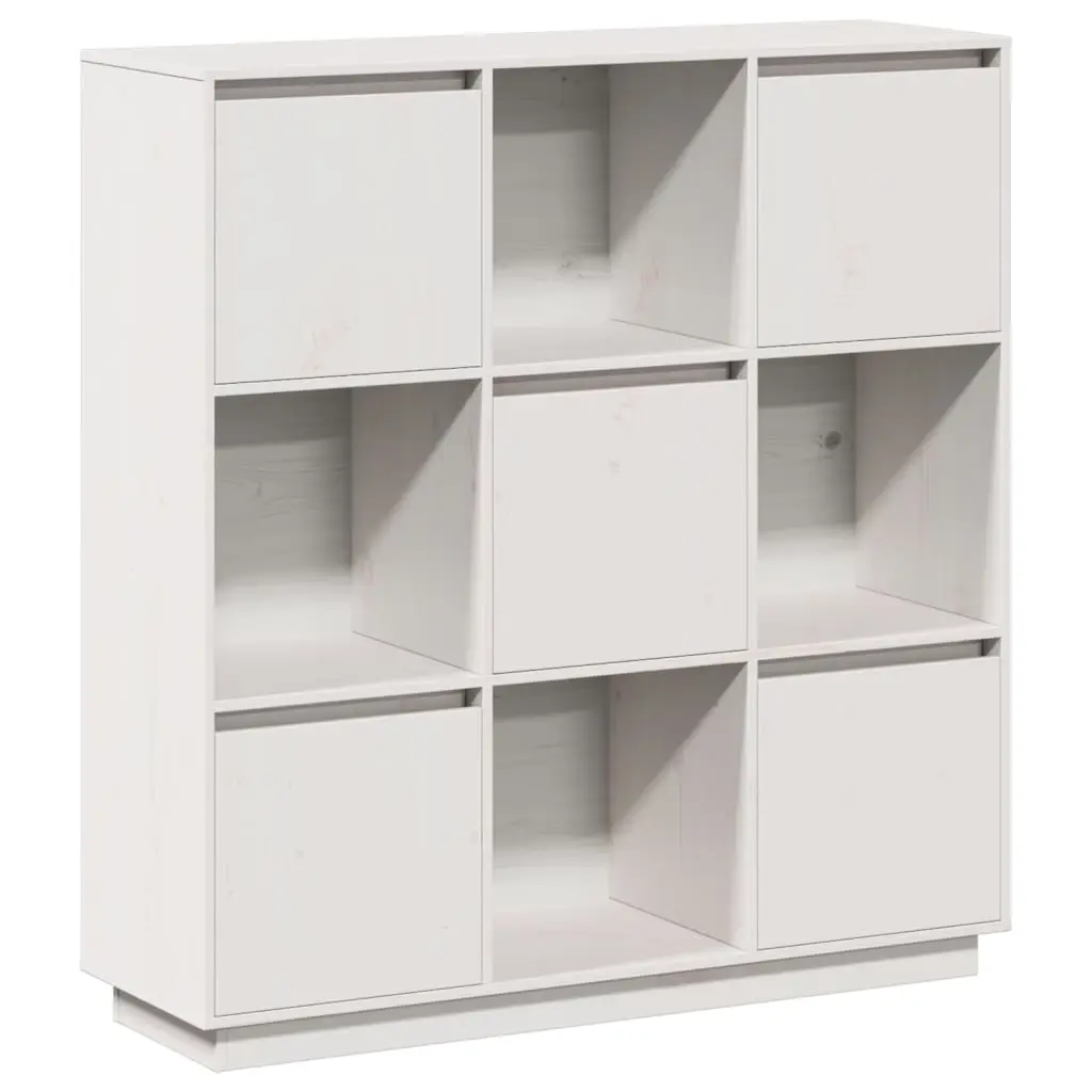 Highboard White 110.5x35x117 cm Solid Wood Pine 814370 - Furniture