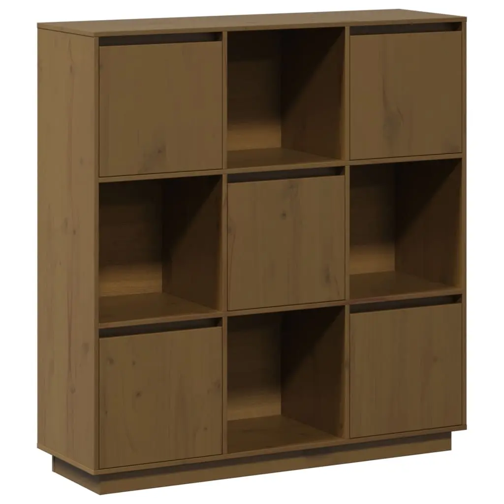 Highboard Honey Brown 110.5x35x117 cm Solid Wood Pine 814372 - Furniture