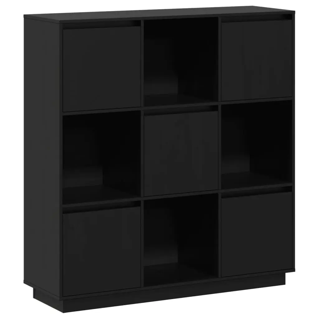 Highboard Black 110.5x35x117 cm Solid Wood Pine 814373 - Furniture