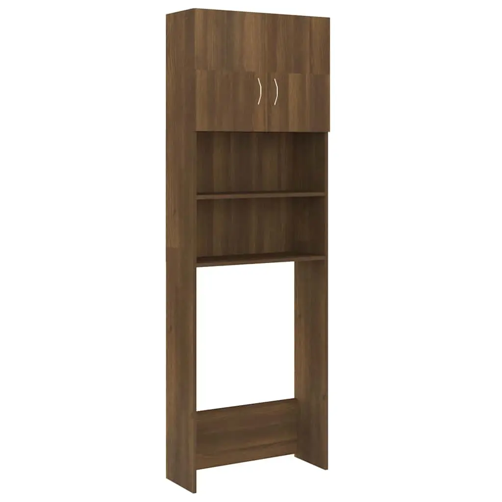 Washing Machine Cabinet Brown Oak 64x25.5x190 cm 815071 - Home & Garden