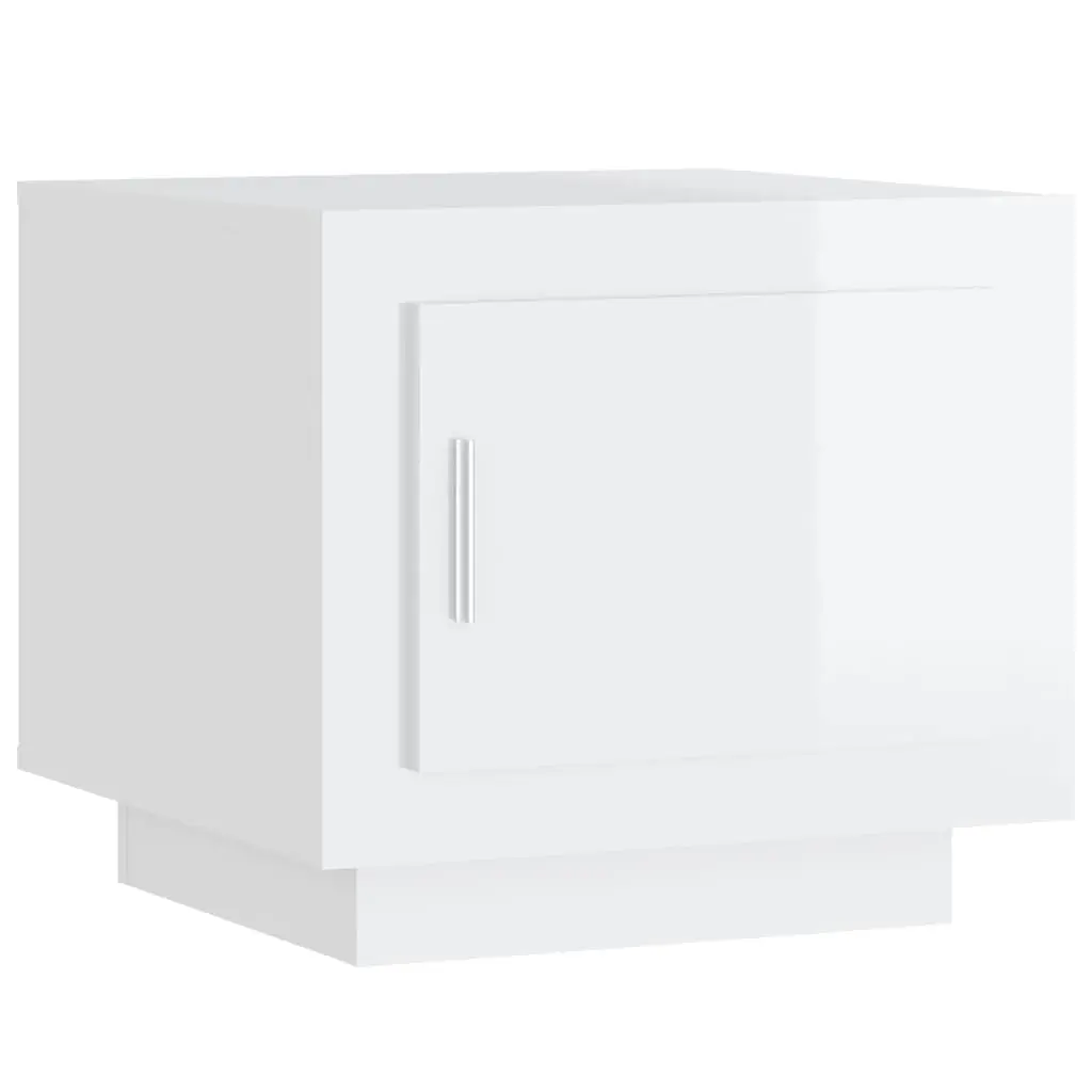 Coffee Table High Gloss White 51x50x45 cm Engineered Wood 811805 - Furniture