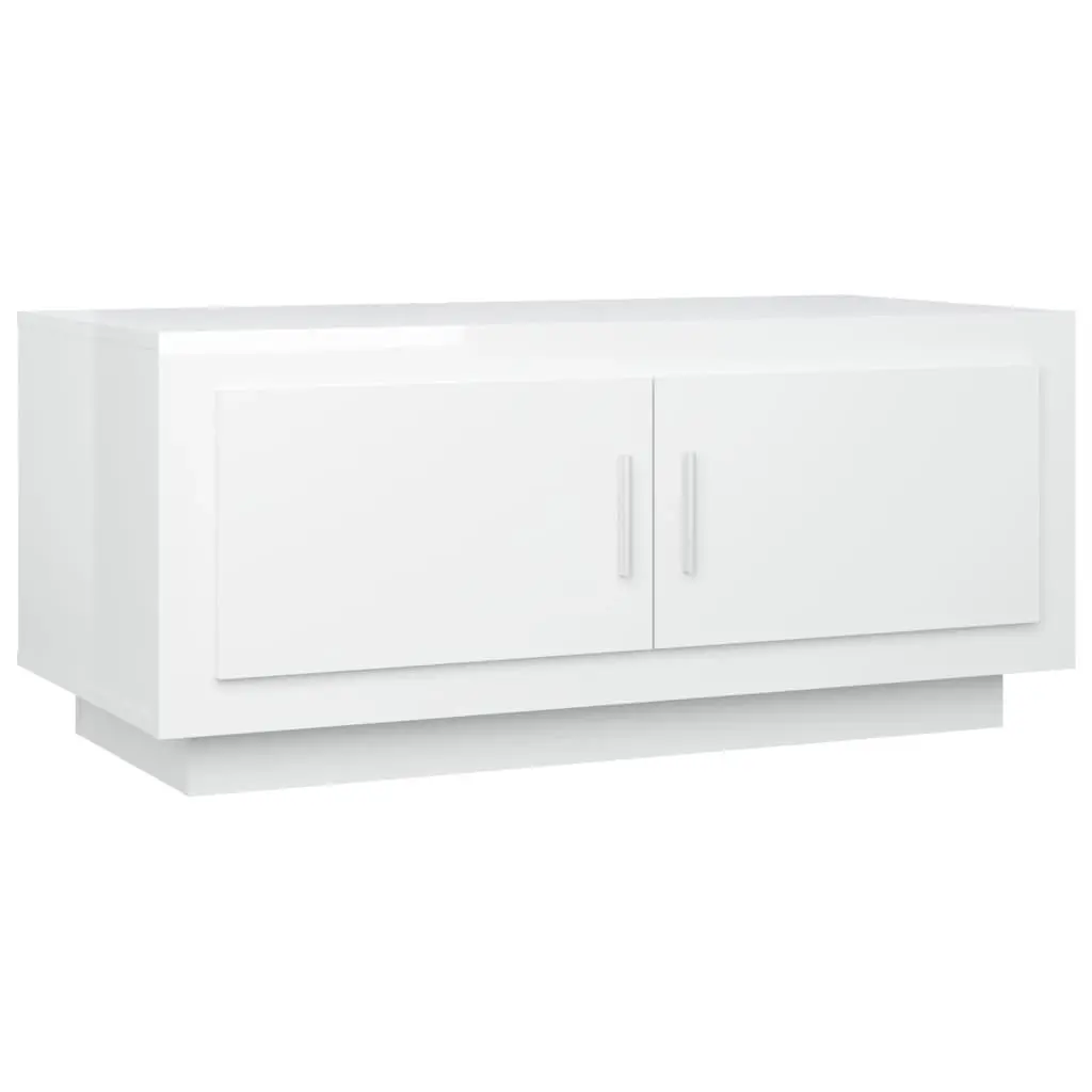 Coffee Table High Gloss White 102x50x45 cm Engineered Wood 811814 - Furniture