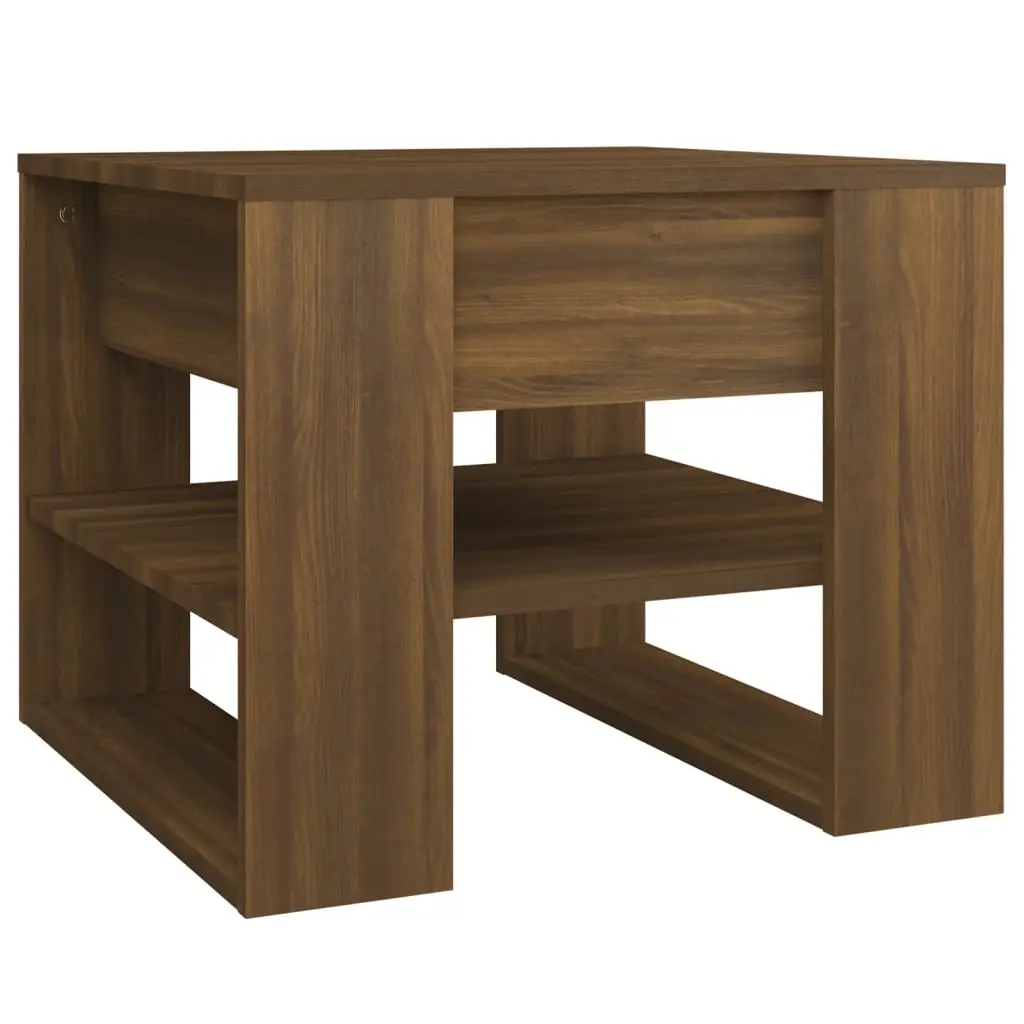 Coffee Table Brown Oak 55.5x55x45 cm Engineered Wood 816933 - Furniture