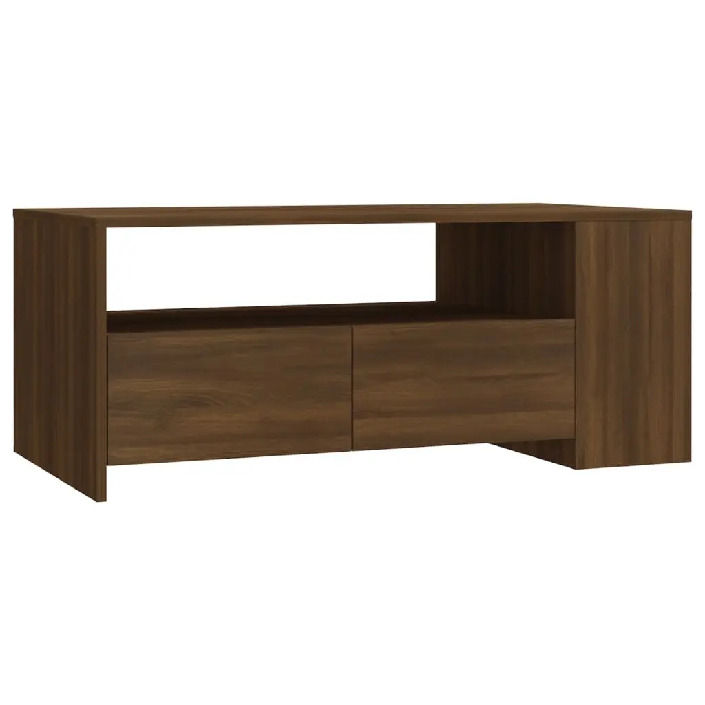 Coffee Table Brown Oak 102x55x42 cm Engineered Wood 816936 - Furniture