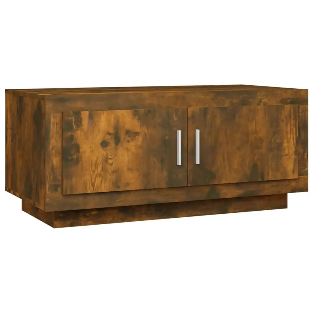 Coffee Table Smoked Oak 102x50x45 cm Engineered Wood 817231 - Furniture