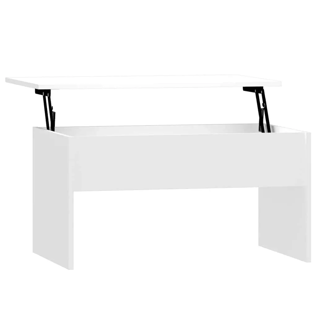 Coffee Table High Gloss White 80x50.5x41.5 cm Engineered Wood 809644 - Furniture