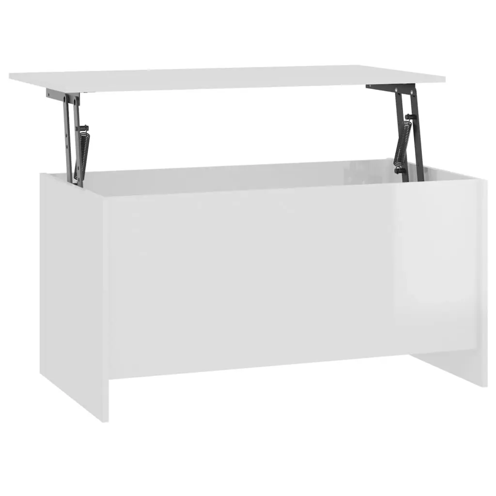 Coffee Table High Gloss White 102x55.5x52.5 cm Engineered Wood 809671 - Furniture