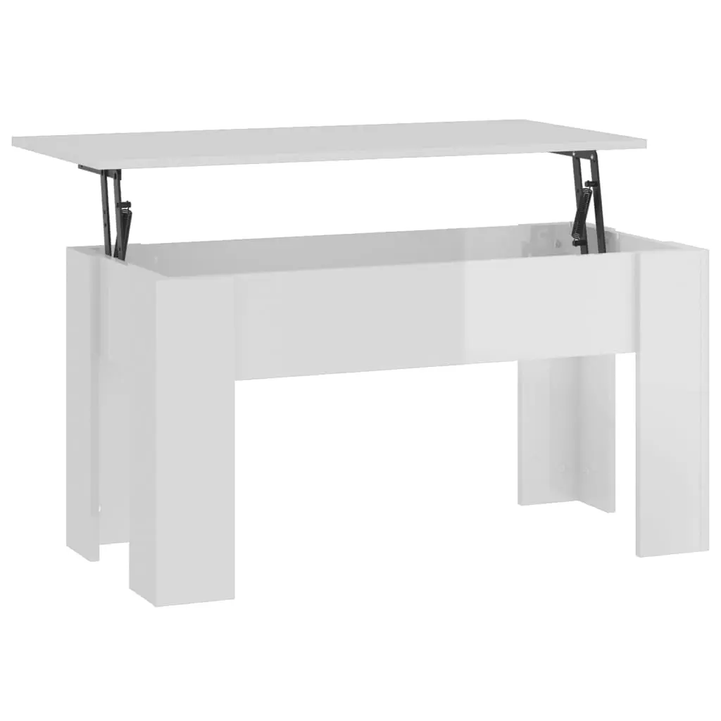 Coffee Table High Gloss White 101x49x52 cm Engineered Wood 809689 - Furniture