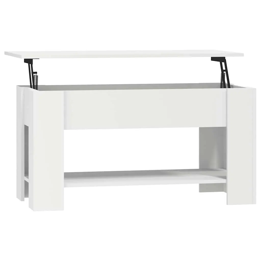Coffee Table White 101x49x52 cm Engineered Wood 809701 - Furniture