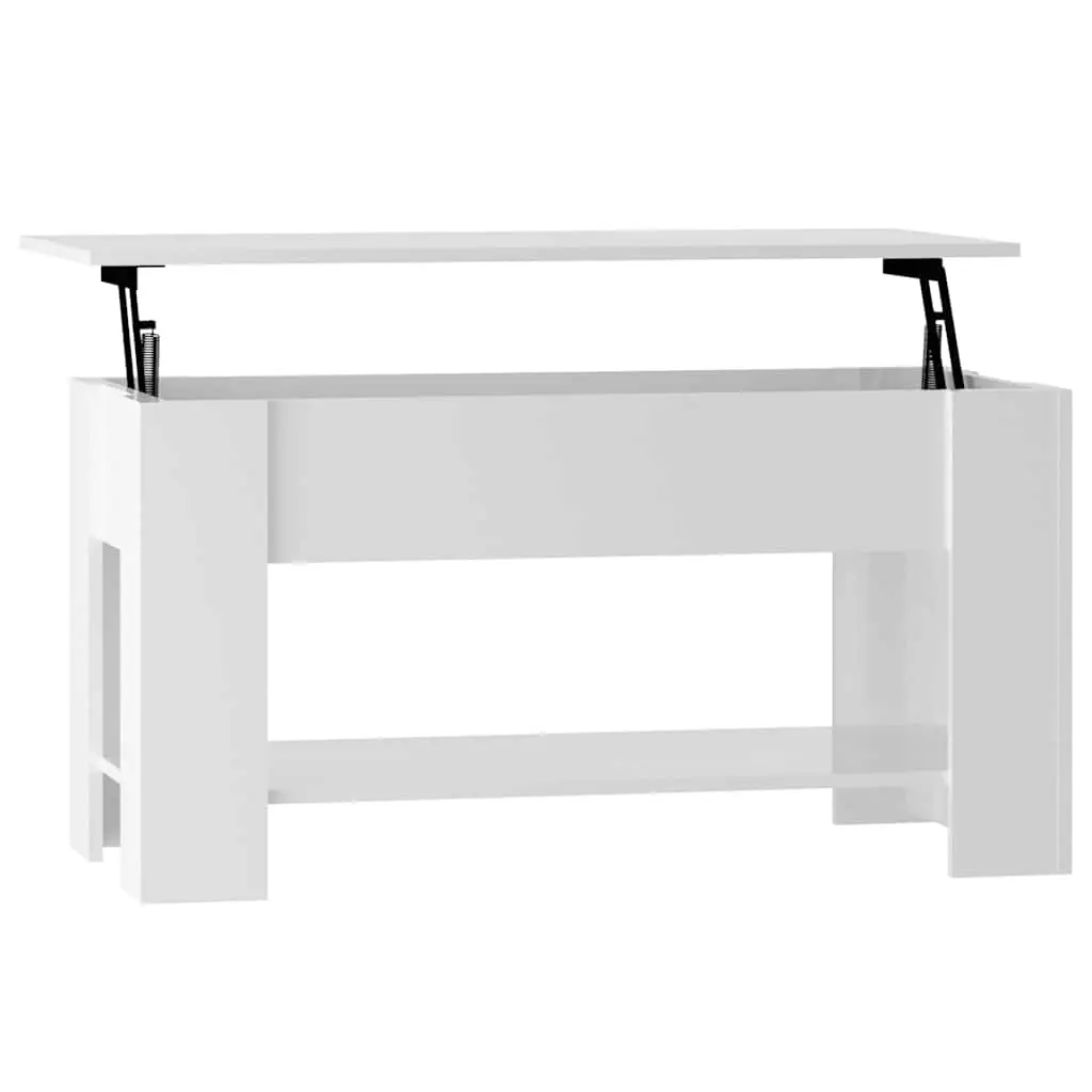 Coffee Table High Gloss White 101x49x52 cm Engineered Wood 809707 - Furniture