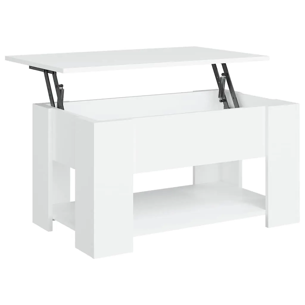 Coffee Table White 79x49x41 cm Engineered Wood 809710 - Furniture