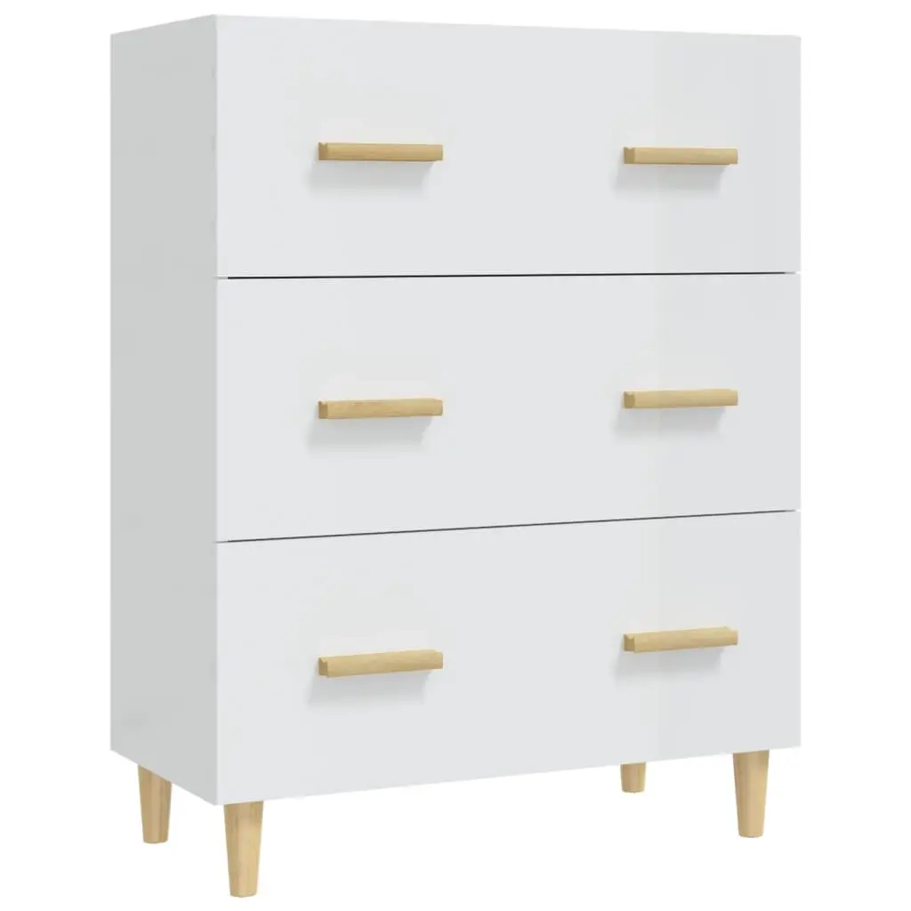Sideboard High Gloss White 70x34x90 cm Engineered Wood 812156 - Furniture