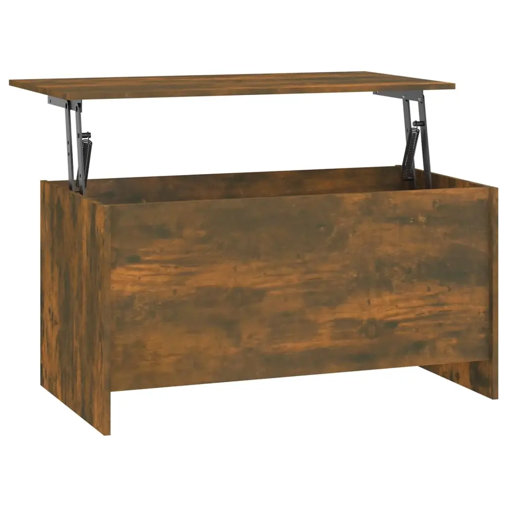 Coffee Table Smoked Oak 102x55.5x52.5 cm Engineered Wood 819266 - Furniture