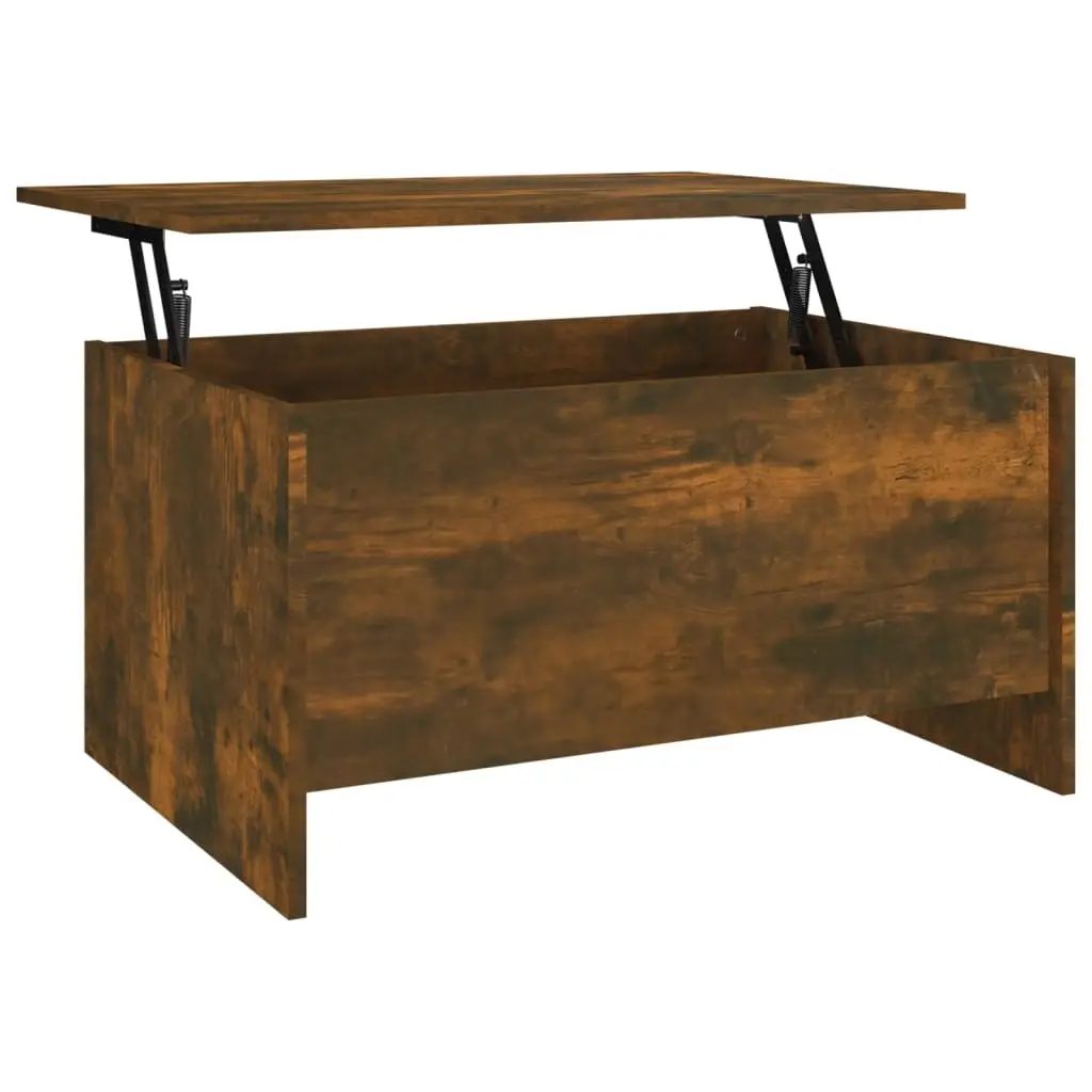 Coffee Table Smoked Oak 80x55.5x41.5 cm Engineered Wood 819269 - Furniture