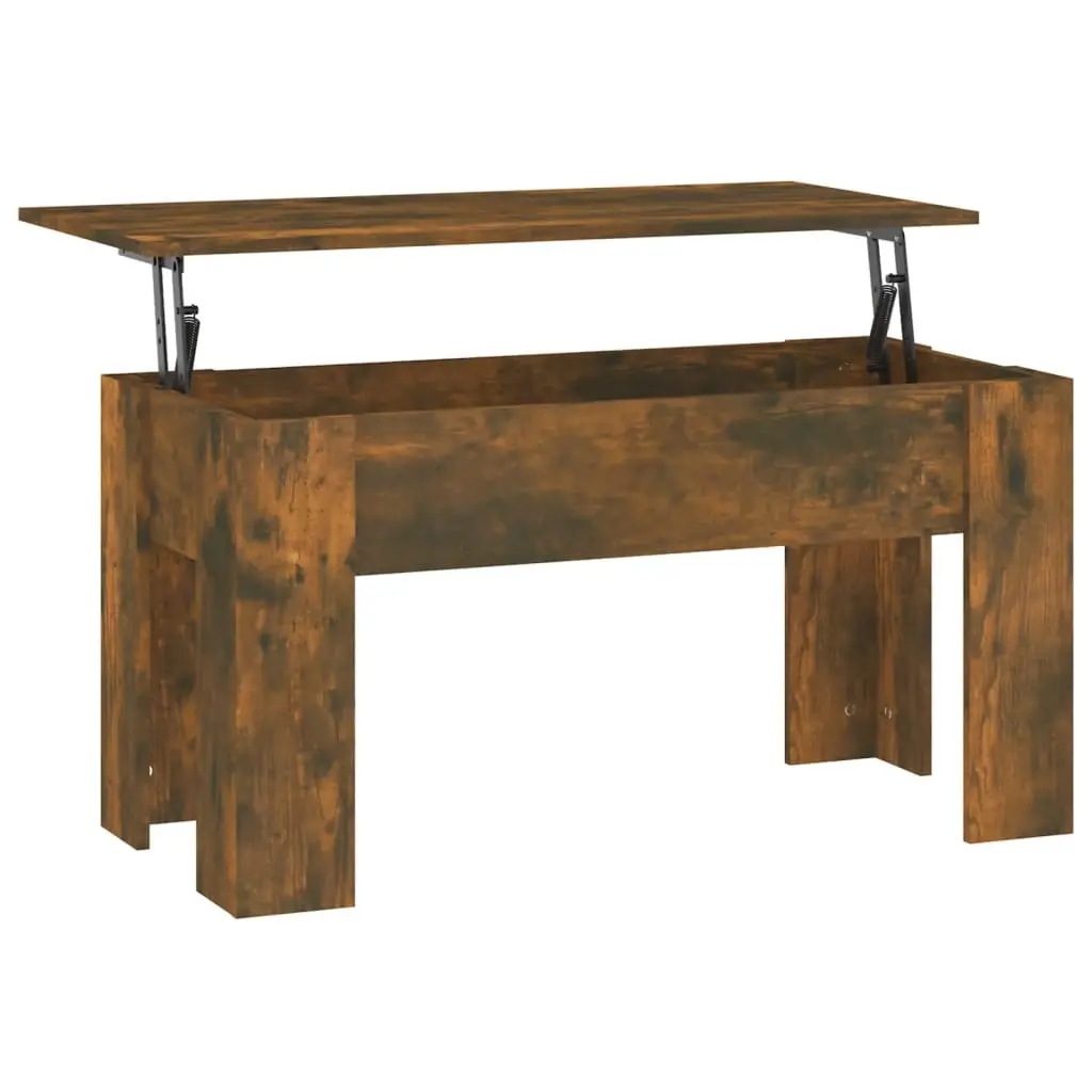 Coffee Table Smoked Oak 101x49x52 cm Engineered Wood 819278 - Furniture