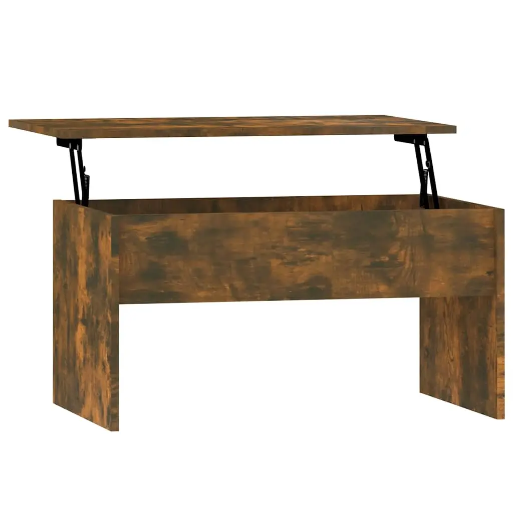 Coffee Table Smoked Oak 80x50.5x41.5 cm Engineered Wood 819287 - Furniture
