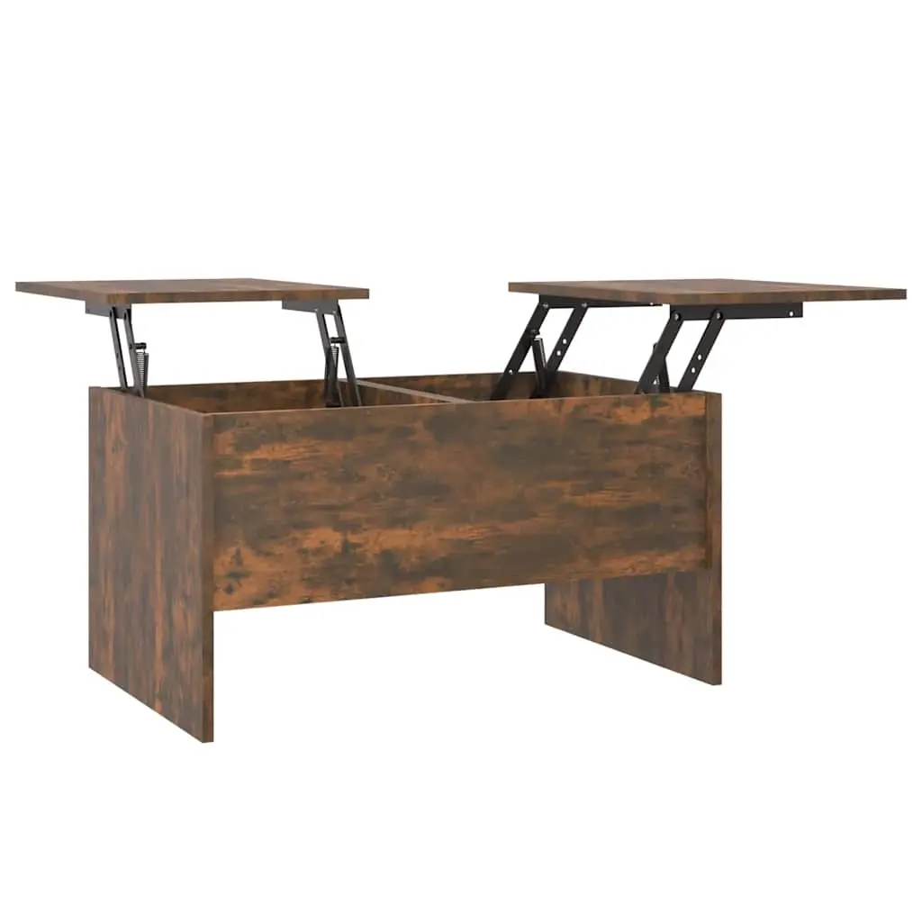 Coffee Table Smoked Oak 80x50x42.5 cm Engineered Wood 819293 - Furniture