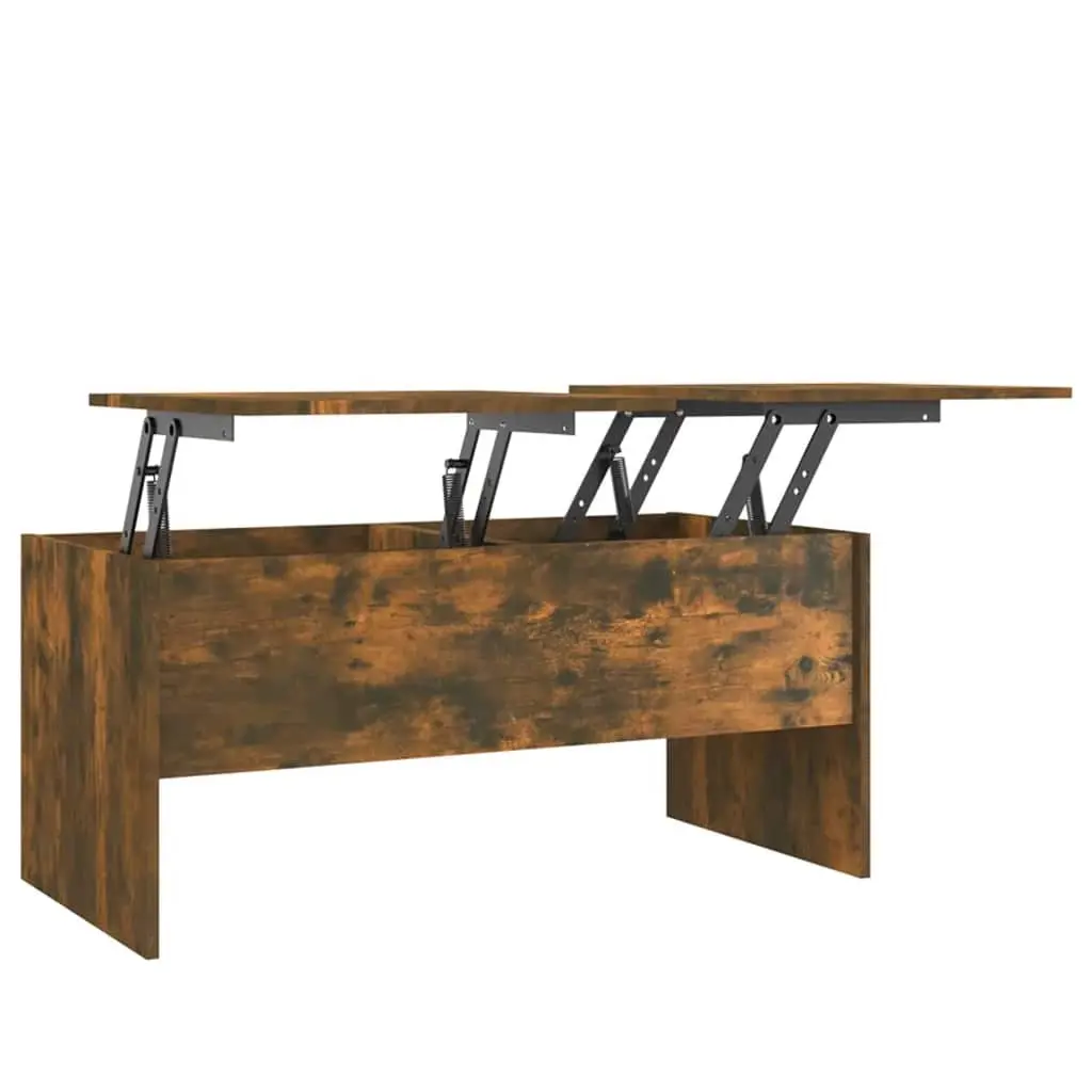 Coffee Table Smoked Oak 102x50.5x46.5 cm Engineered Wood 819299 - Furniture