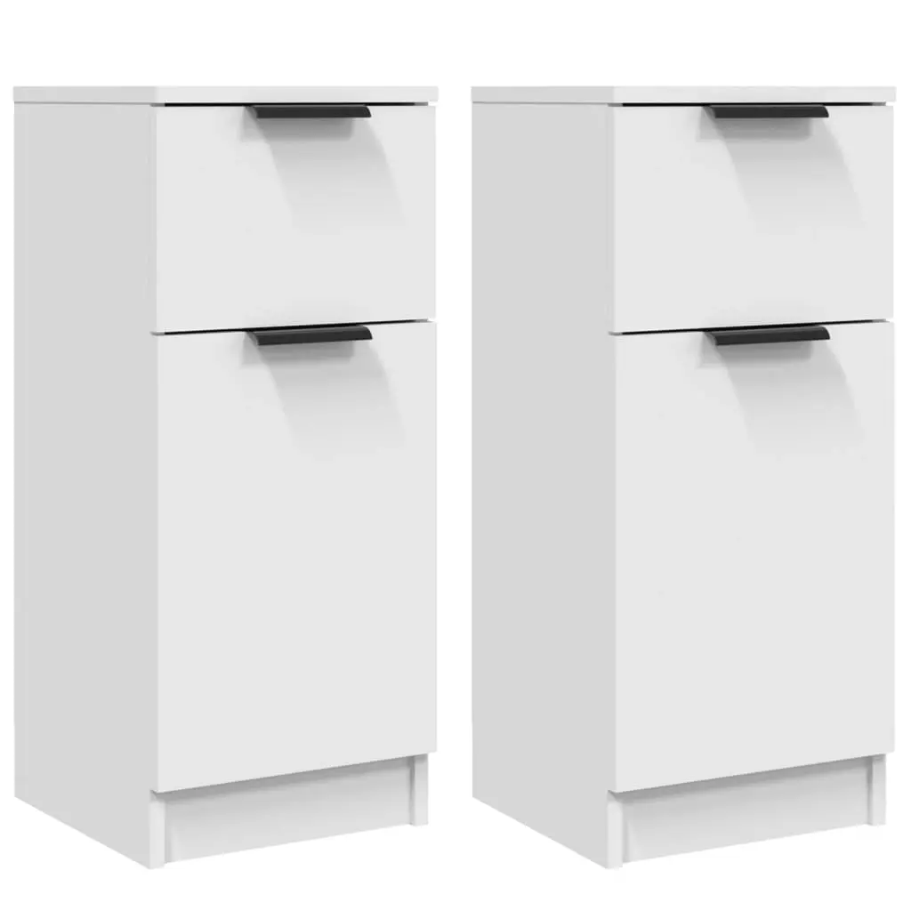Sideboards 2 pcs White 30x30x70 cm Engineered Wood 811116 - Furniture