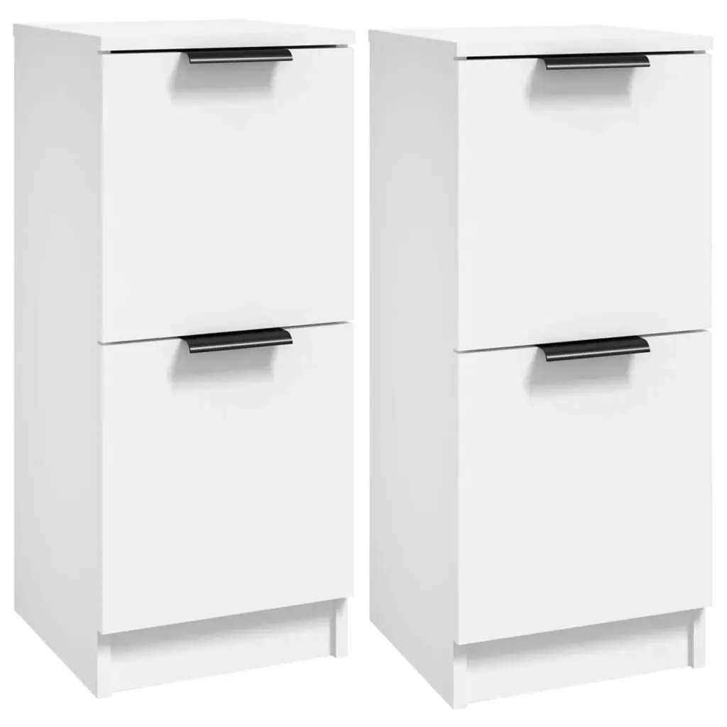 Sideboards 2 pcs White 30x30x70 cm Engineered Wood 811170 - Furniture