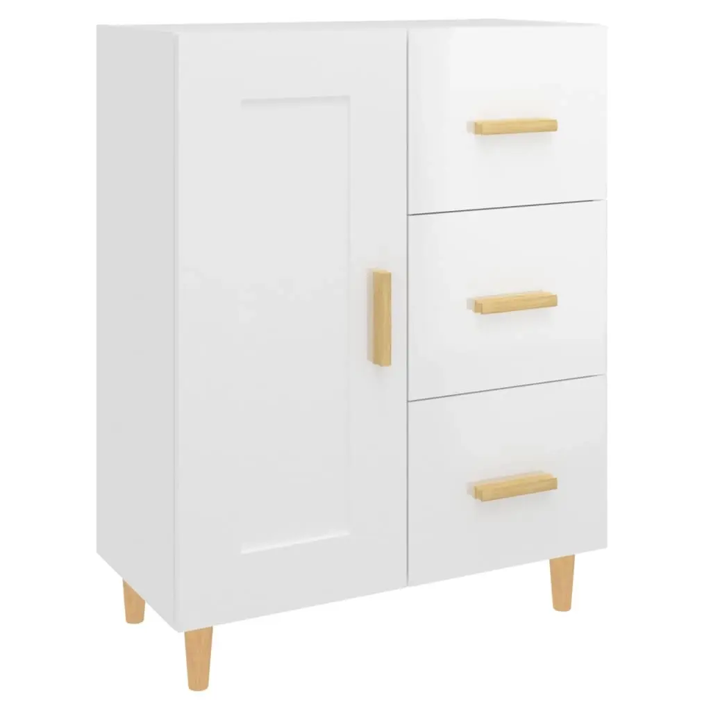 Sideboard High Gloss White 69.5x34x90 cm Engineered Wood 812228 - Furniture