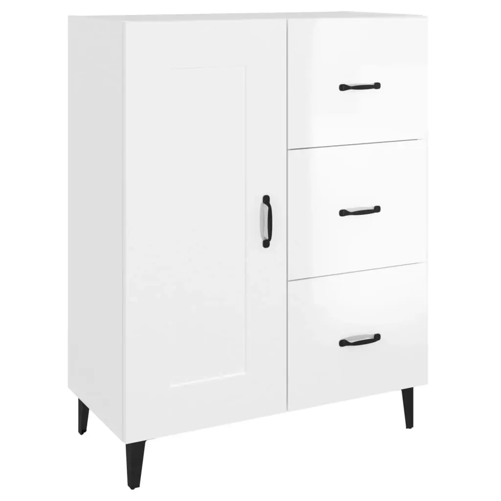 Sideboard High Gloss White 69.5x34x90 cm Engineered Wood 812237 - Furniture