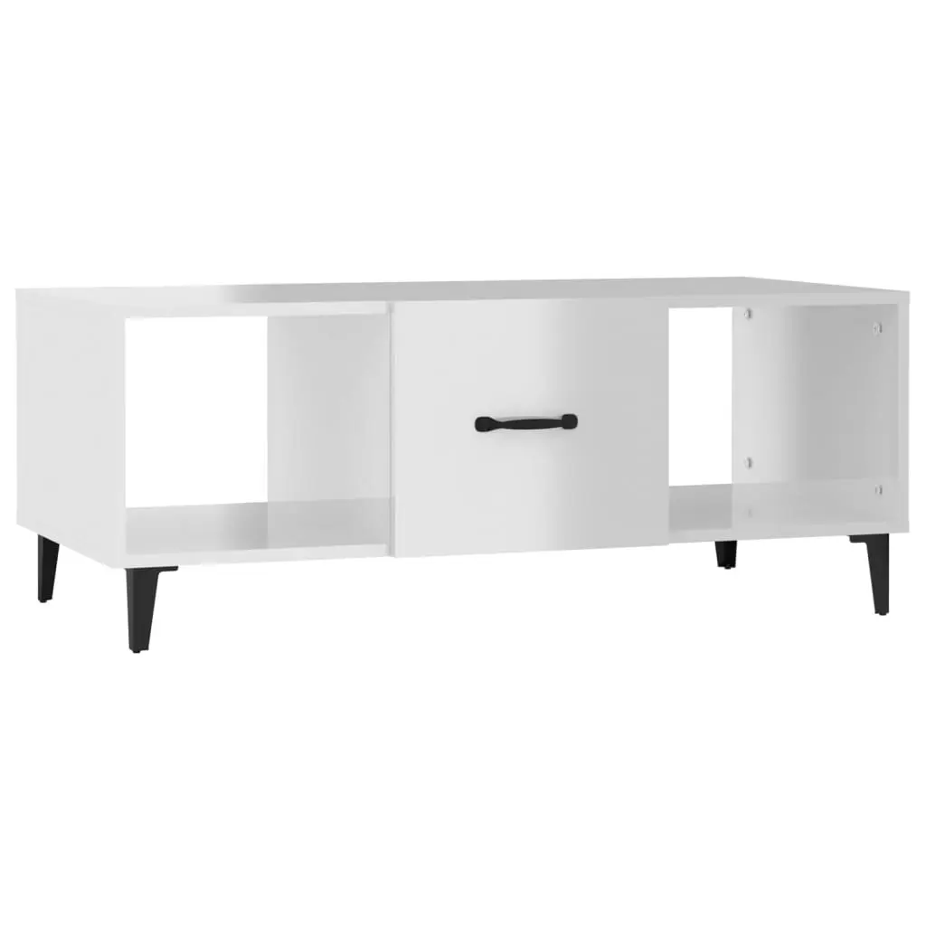 Coffee Table High Gloss White 102x50x40 cm Engineered Wood 812705 - Furniture
