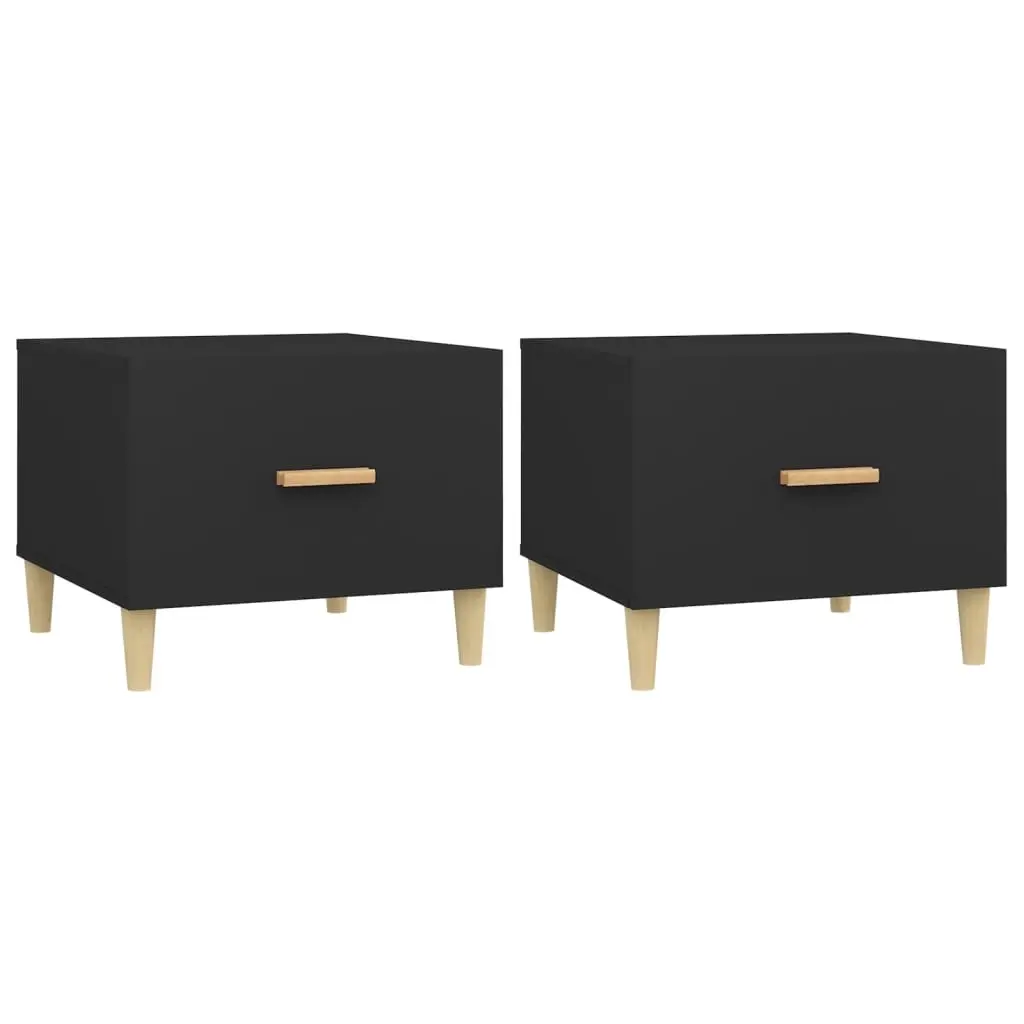 Coffee Tables 2 pcs Black 50x50x40 cm Engineered Wood 812711 - Furniture