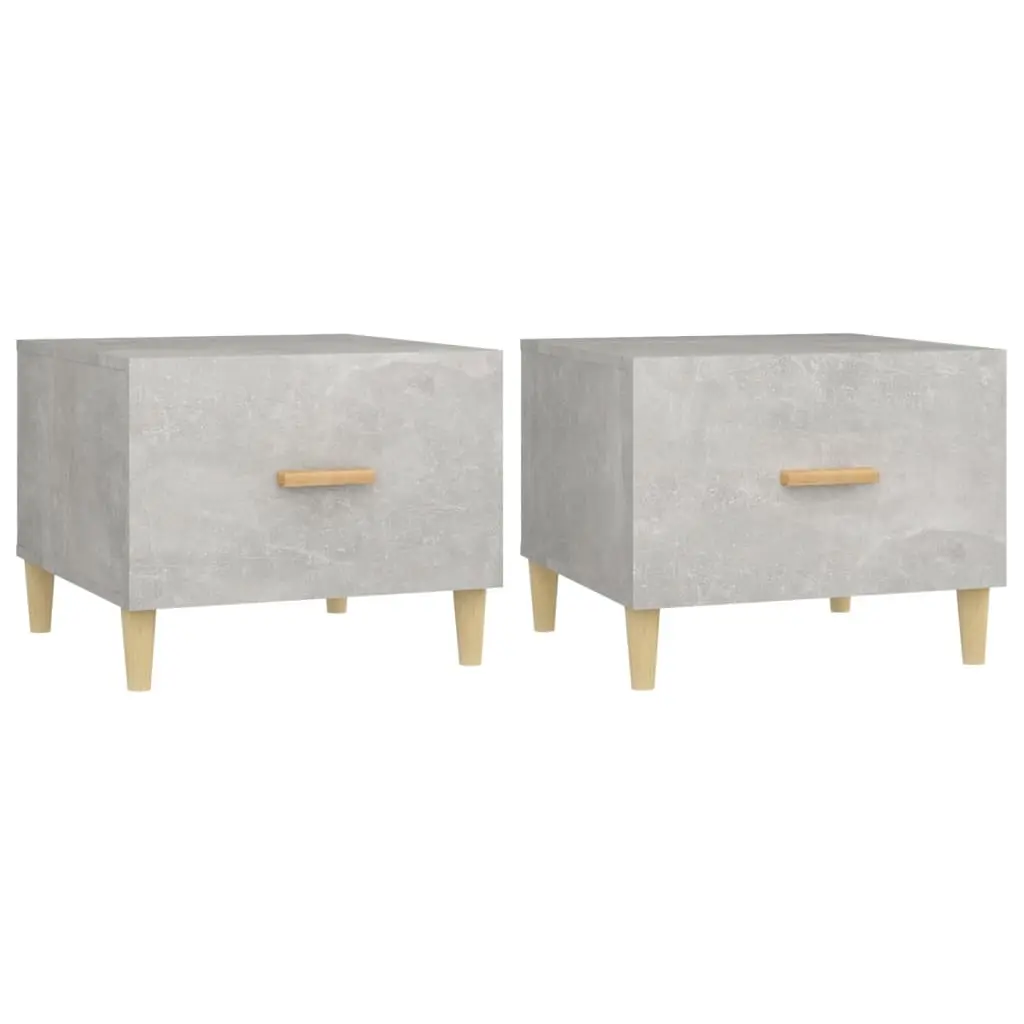 Coffee Tables 2 pcs Concrete Grey 50x50x40 cm Engineered Wood 812717 - Furniture