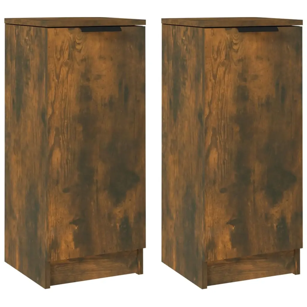 Sideboards 2 pcs Smoked Oak 30x30x70 cm Engineered Wood 817007 - Furniture