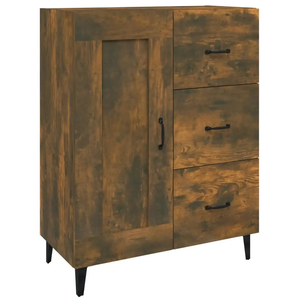 Sideboard Smoked Oak 69.5x34x90 cm Engineered Wood 817372 - Furniture