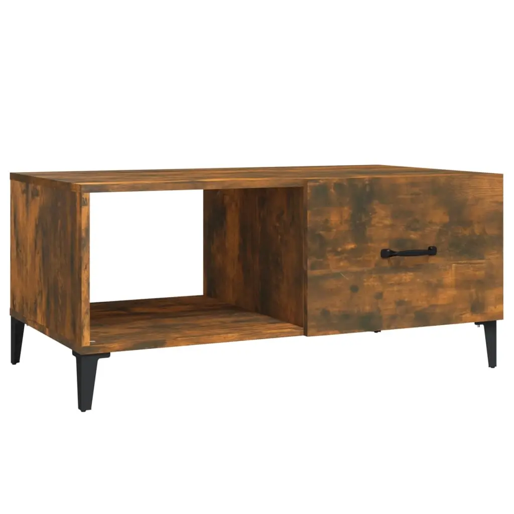 Coffee Table Smoked Oak 90x50x40 cm Engineered Wood 817516 - Furniture