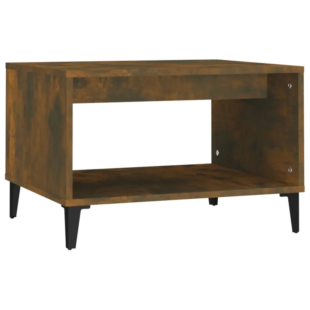 Coffee Table Smoked Oak 60x50x40 cm Engineered Wood 817522 - Furniture
