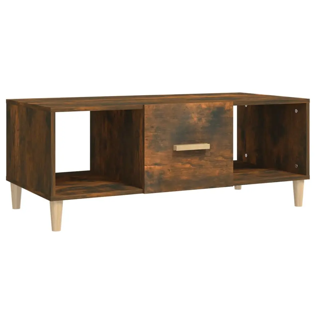 Coffee Table Smoked Oak 102x50x40 cm Engineered Wood 817525 - Furniture