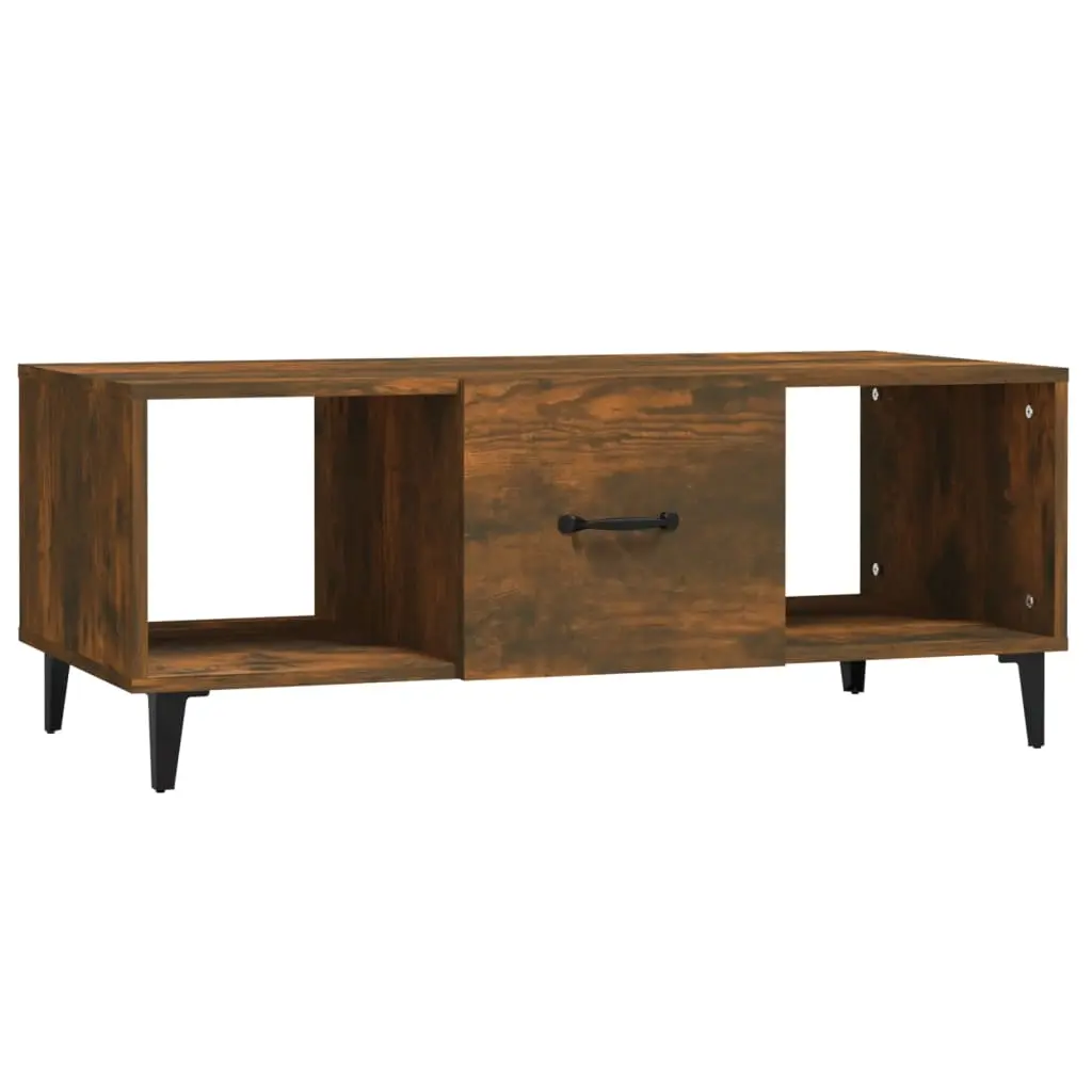 Coffee Table Smoked Oak 102x50x40 cm Engineered Wood 817528 - Furniture