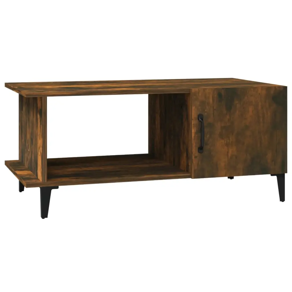 Coffee Table Smoked Oak 90x50x40 cm Engineered Wood 817546 - Furniture