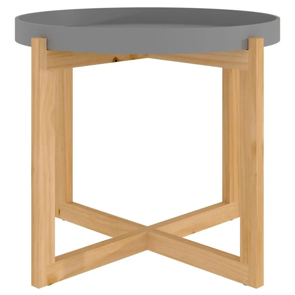 Coffee Table Grey 53x53x43.5cm Engineered Wood&Solid Wood Pine 345593 - Furniture