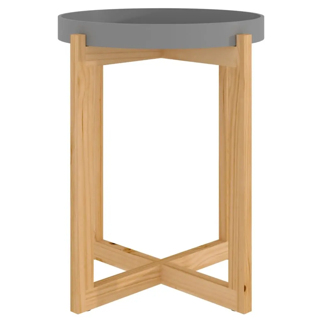 Coffee Table Grey 41x41x48.5cm Engineered Wood&Solid Wood Pine 345596 - Furniture