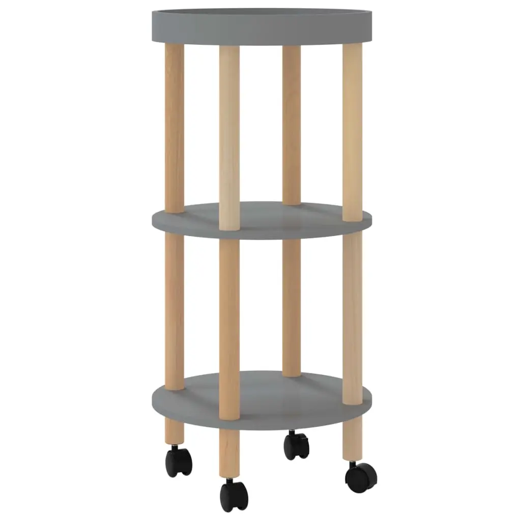 3-tier Trolley Grey 38x38x82cm Engineered Wood&Solid Wood Pine 345602